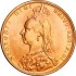 Золотая монета Соверен Виктории 1 Английский Фунт 1891 Великобритания