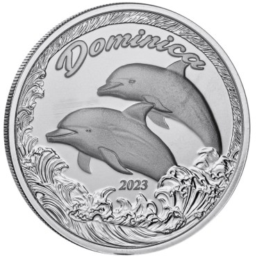 Серебряная монета 1oz Доминика 2 доллара 2023 Восточные Карибы