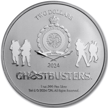 Серебряная монета 1oz Охотники За Привидениями 2 доллара 2024 Ниуэ