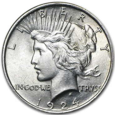 Серебряная монета Мирный Доллар 1 доллар 1924 США (BU)