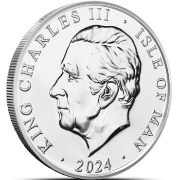 Серебряная монета 1oz Ангел 2024 Остров Мэн