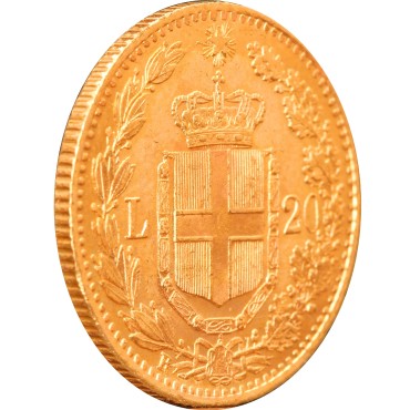 Золотая монета Умберто I 20 лир 1882 Италия