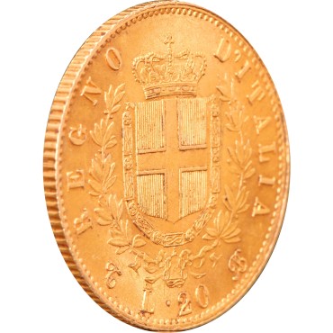 Золотая монета Виктор Эммануил II 20 лир 1865 Италия