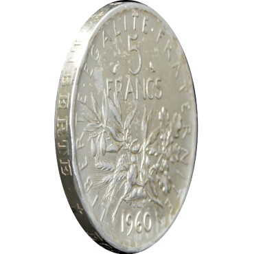 Серебряная монета 5 франков 1960-1965 год Франция