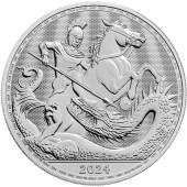 Срібна монета 1oz Святий Георгій і Дракон 2 фунти 2024 Великобританія