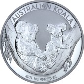 Серебряная монета 1oz Коала 1 доллар 2011 Австралия
