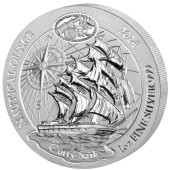 Серебряная монета 1oz Корабль Катти Сарк 50 франков 2024 Руанда