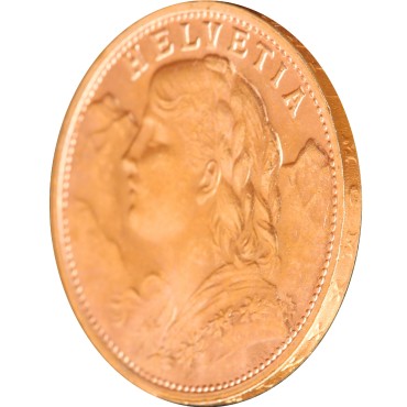 Золота монета Гельвеція 20 франків 1947 Швейцарія