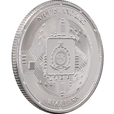 Серебряная монета 1oz Биткоин 2 доллара 2023 Ниуэ