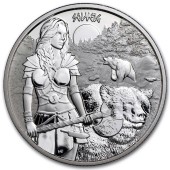 Серебряный раунд 1oz Валькирии: Сольвейг 5 марок 2024 Германия