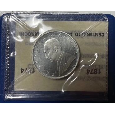 Серебряная монета 100 Лет Со Дня Рождения Гульельмо Маркони 500 лир 1974 Италия