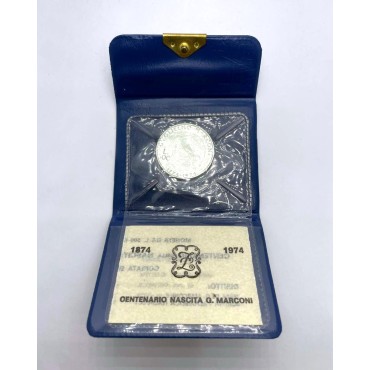 Серебряная монета 100 Лет Со Дня Рождения Гульельмо Маркони 500 лир 1974 Италия