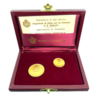 Набор золотых монет Мир 1 скудо и 2 скудо 1979 Сан-Марино