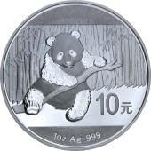 Серебряная монета 30g Китайская Панда 10 юань 2014 Китай