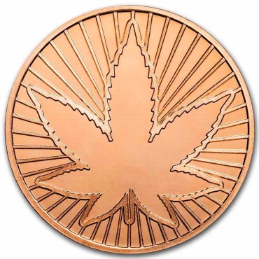 Мідний раунд 1oz Канабіс "Лист 420" США