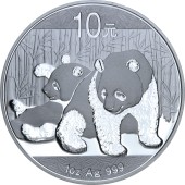 Серебряная монета 30g Китайская Панда 10 юань 2010 Китай