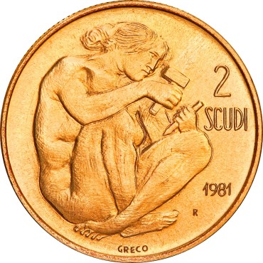 Набір золотих монет Всесвітній День Продовольства 1 скудо і 2 скудо 1981 Сан-Марино