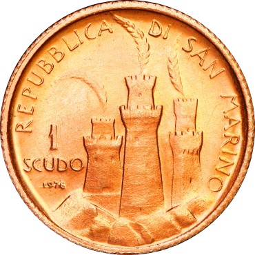 Набор золотых монет Общественная Собственность 1 скудо и 2 скудо 1976 Сан-Марино