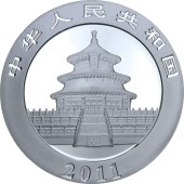 Серебряная монета 30g Китайская Панда 10 юань 2011 Китай