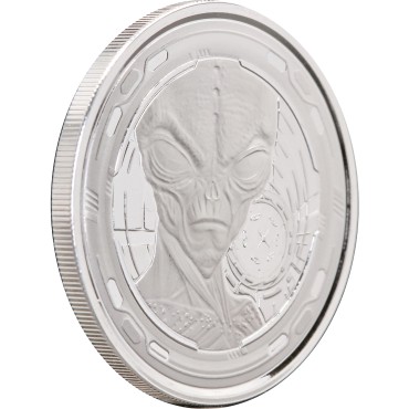 Серебряная монета 1oz Космический Пришелец 5 седи 2022 Гана