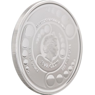 Срібна монета 1oz Космічний Прибулець 5 седі 2022 Гана