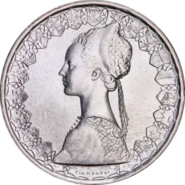 Срібна монета Кораблі Колумба 500 лір 1960 Італія