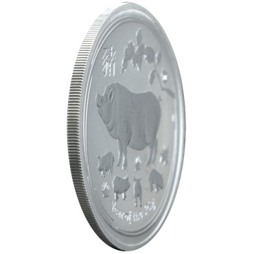 Серебряная монета 1oz Год Свиньи 1 доллар 2019 Австралия