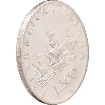 Срібна монета Кораблі Колумба 500 лір 1958 Італія