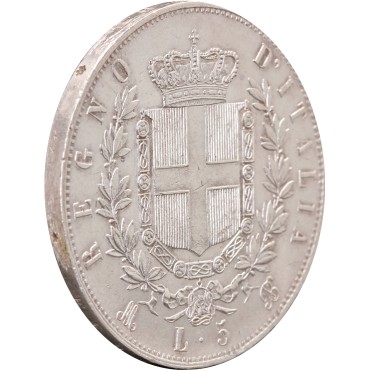 Серебряная монета 5 лир 1874 Италия