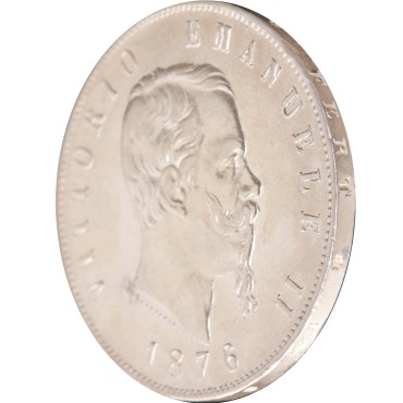 Серебряная монета 5 лир 1876 Италия