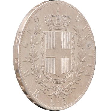 Срібна монета 5 лір 1876 Італія