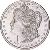 Серебряная монета Доллар Моргана "O" 1 доллар 1884 США (BU)