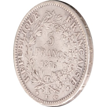 Срібна монета 5 франків 1876 Франція