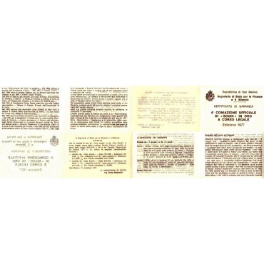 Набор золотых монет Демократия 1 скудо и 2 скудо 1977 Сан-Марино