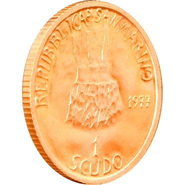 Набор золотых монет Демократия 1 скудо и 2 скудо 1977 Сан-Марино