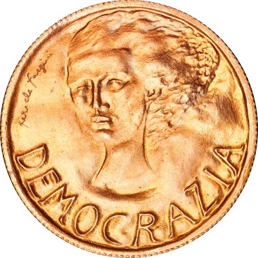 Набір золотих монет Демократія 1 скудо і 2 скудо 1977 Сан-Марино