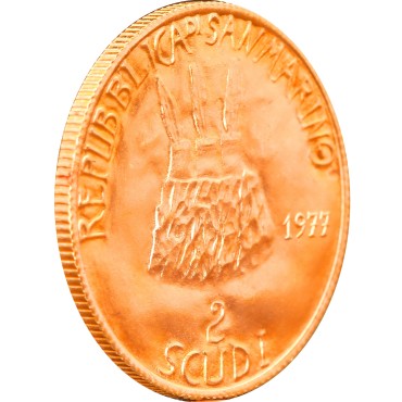 Набір золотих монет Демократія 1 скудо і 2 скудо 1977 Сан-Марино