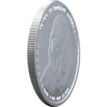 Срібна монета 1oz Сільвербек Горила 5000 франків КФА 2015 Конго