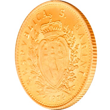 Набір золотих монет Відновлення Карбування 1 скудо і 2 скудо 1974 Сан-Марино