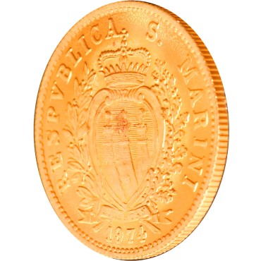 Набір золотих монет Відновлення Карбування 1 скудо і 2 скудо 1974 Сан-Марино