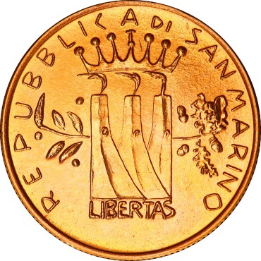 Набор золотых монет Защита Свободы 1 скудо и 2 скудо 1982 Сан-Марино