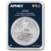 Купить-Серебряная монета 1oz Год Змеи 1 доллар 2025 Австралия (MD Premier + PCGS FirstStrike®) в Киеве с доставкой по всей Украи