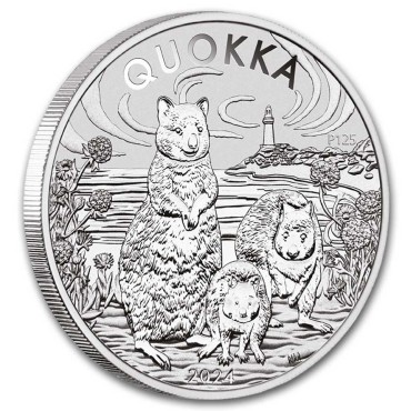 Серебряная монета 1oz Австралийская Квокка 1 доллар 2024 Австралия