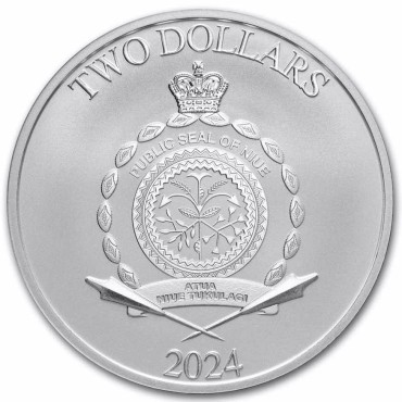 Срібна монета 1oz Зоряні Війни: Грогу 2 долара 2024 Ніуе