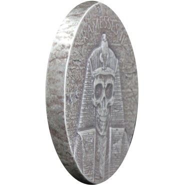 Срібна монета 2oz Рамзес II Потойбічне Життя 1000 франків КФА 2017 Чад