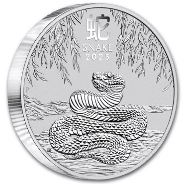 Серебряная монета 2oz Год Змеи 2 доллара 2025 Австралия