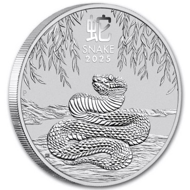 Серебряная монета 1oz Год Змеи 1 доллар 2025 Австралия (MD Premier + PCGS FirstStrike®)