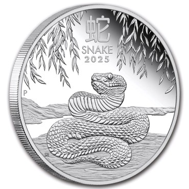 Серебряная монета 1oz Год Змеи 1 доллар 2025 Австралия (пруф)