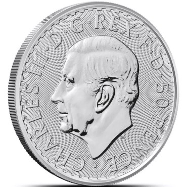 Серебряная монета 1/4oz Британия 50 пенсов 2025 Великобритания