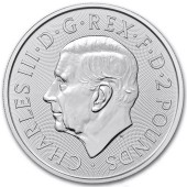 Серебряная монета 1oz Британия 2 английских фунта 2025 Великобритани